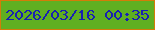文字の大きさ：5、枠の色：d37c08、背景の色：60af21、文字の色：1820b2 無料ブログパーツのブログ時計