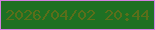 文字の大きさ：3、枠の色：d37fe2、背景の色：1e7023、文字の色：5b6e1a 無料ブログパーツのブログ時計