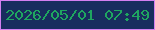 文字の大きさ：5、枠の色：d37ff0、背景の色：182d5e、文字の色：1fa660 無料ブログパーツのブログ時計
