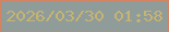 文字の大きさ：4、枠の色：d38262、背景の色：909c9a、文字の色：c7b471 無料ブログパーツのブログ時計