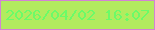 文字の大きさ：3、枠の色：d383d4、背景の色：b2eb5f、文字の色：6bfb68 無料ブログパーツのブログ時計
