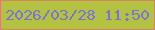 文字の大きさ：4、枠の色：d38461、背景の色：b3c240、文字の色：7b74d8 無料ブログパーツのブログ時計
