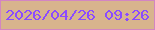 文字の大きさ：4、枠の色：d385c2、背景の色：d8b48d、文字の色：8b4bff 無料ブログパーツのブログ時計