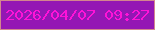 文字の大きさ：3、枠の色：d3868e、背景の色：9417b4、文字の色：ff13d8 無料ブログパーツのブログ時計