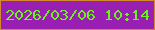 文字の大きさ：3、枠の色：d3882d、背景の色：981fb2、文字の色：6af11e 無料ブログパーツのブログ時計