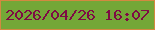 文字の大きさ：3、枠の色：d38940、背景の色：74a737、文字の色：7e0b44 無料ブログパーツのブログ時計