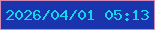 文字の大きさ：5、枠の色：d38ab2、背景の色：1a34ad、文字の色：13d5ee 無料ブログパーツのブログ時計