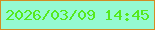 文字の大きさ：1、枠の色：d38c23、背景の色：95fad1、文字の色：55e91d 無料ブログパーツのブログ時計