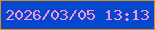 文字の大きさ：1、枠の色：d39021、背景の色：0548ce、文字の色：f993e3 無料ブログパーツのブログ時計