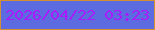 文字の大きさ：3、枠の色：d39032、背景の色：5c6bdf、文字の色：aa1bf9 無料ブログパーツのブログ時計