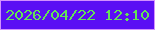 文字の大きさ：5、枠の色：d390fe、背景の色：5b0ef4、文字の色：63e356 無料ブログパーツのブログ時計