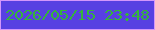 文字の大きさ：2、枠の色：d396fb、背景の色：5740e2、文字の色：35b33c 無料ブログパーツのブログ時計
