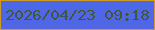 文字の大きさ：1、枠の色：d39928、背景の色：4f66e7、文字の色：40573a 無料ブログパーツのブログ時計