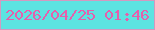 文字の大きさ：2、枠の色：d399c0、背景の色：5ce3e1、文字の色：e55fac 無料ブログパーツのブログ時計