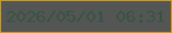 文字の大きさ：3、枠の色：d39a0f、背景の色：535654、文字の色：385440 無料ブログパーツのブログ時計