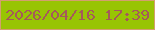 文字の大きさ：5、枠の色：d39f6e、背景の色：98c403、文字の色：a5595a 無料ブログパーツのブログ時計