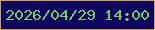 文字の大きさ：1、枠の色：d3a256、背景の色：0e065e、文字の色：72ce65 無料ブログパーツのブログ時計