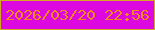 文字の大きさ：2、枠の色：d3a724、背景の色：dc08df、文字の色：f48719 無料ブログパーツのブログ時計