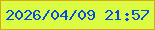 文字の大きさ：1、枠の色：d3aa14、背景の色：dbfc42、文字の色：004ee4 無料ブログパーツのブログ時計