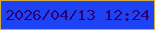 文字の大きさ：3、枠の色：d3ac43、背景の色：1e43f5、文字の色：2a0379 無料ブログパーツのブログ時計