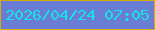 文字の大きさ：4、枠の色：d3ad01、背景の色：6a7dd5、文字の色：17e3e6 無料ブログパーツのブログ時計