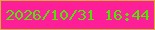 文字の大きさ：2、枠の色：d3af2f、背景の色：fe1f98、文字の色：53e407 無料ブログパーツのブログ時計