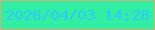 文字の大きさ：5、枠の色：d3af73、背景の色：30efa2、文字の色：2bc9fe 無料ブログパーツのブログ時計
