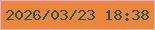 文字の大きさ：3、枠の色：d3b0e7、背景の色：ee863a、文字の色：25574f 無料ブログパーツのブログ時計