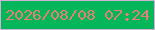 文字の大きさ：5、枠の色：d3b1d7、背景の色：02b659、文字の色：e67f74 無料ブログパーツのブログ時計