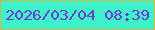 文字の大きさ：1、枠の色：d3b943、背景の色：3ef3ca、文字の色：6e3ccf 無料ブログパーツのブログ時計