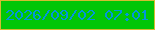 文字の大きさ：1、枠の色：d3bc31、背景の色：01c607、文字の色：0296dd 無料ブログパーツのブログ時計
