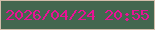 文字の大きさ：5、枠の色：d3beab、背景の色：43674f、文字の色：e81295 無料ブログパーツのブログ時計