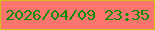 文字の大きさ：1、枠の色：d3c017、背景の色：fe756d、文字の色：068f08 無料ブログパーツのブログ時計