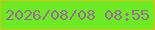 文字の大きさ：4、枠の色：d3c318、背景の色：6ceb25、文字の色：9b6b96 無料ブログパーツのブログ時計