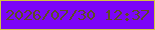 文字の大きさ：2、枠の色：d3c440、背景の色：7c05f7、文字の色：5e4c24 無料ブログパーツのブログ時計
