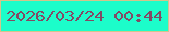 文字の大きさ：4、枠の色：d3c48b、背景の色：1cfdca、文字の色：834a65 無料ブログパーツのブログ時計