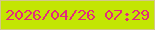 文字の大きさ：1、枠の色：d3c887、背景の色：c3e503、文字の色：e32b7c 無料ブログパーツのブログ時計
