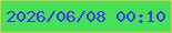 文字の大きさ：5、枠の色：d3c958、背景の色：46e157、文字の色：3c37ed 無料ブログパーツのブログ時計