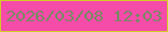 文字の大きさ：2、枠の色：d3cb26、背景の色：f54ba9、文字の色：788964 無料ブログパーツのブログ時計