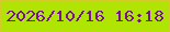 文字の大きさ：4、枠の色：d3cb28、背景の色：afe403、文字の色：771196 無料ブログパーツのブログ時計