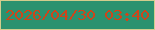 文字の大きさ：4、枠の色：d3cd8d、背景の色：2b926f、文字の色：ce451a 無料ブログパーツのブログ時計
