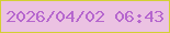 文字の大きさ：1、枠の色：d3d034、背景の色：ebc2e2、文字の色：b667ce 無料ブログパーツのブログ時計