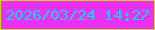 文字の大きさ：5、枠の色：d3d220、背景の色：ea30f0、文字の色：0ad8e9 無料ブログパーツのブログ時計