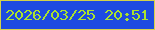 文字の大きさ：4、枠の色：d3d34a、背景の色：1d4be1、文字の色：aae22e 無料ブログパーツのブログ時計