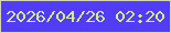 文字の大きさ：5、枠の色：d3d5b7、背景の色：513cf9、文字の色：d2f47e 無料ブログパーツのブログ時計