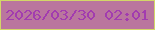 文字の大きさ：2、枠の色：d3d768、背景の色：ba769e、文字の色：a23caf 無料ブログパーツのブログ時計