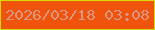 文字の大きさ：3、枠の色：d3db0b、背景の色：f0530b、文字の色：d99781 無料ブログパーツのブログ時計
