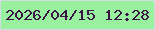 文字の大きさ：4、枠の色：d3dce3、背景の色：99f09f、文字の色：3a1545 無料ブログパーツのブログ時計