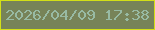 文字の大きさ：1、枠の色：d3df17、背景の色：778358、文字の色：98baa3 無料ブログパーツのブログ時計