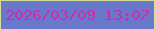 文字の大きさ：3、枠の色：d3df96、背景の色：6978cb、文字の色：ce2daa 無料ブログパーツのブログ時計